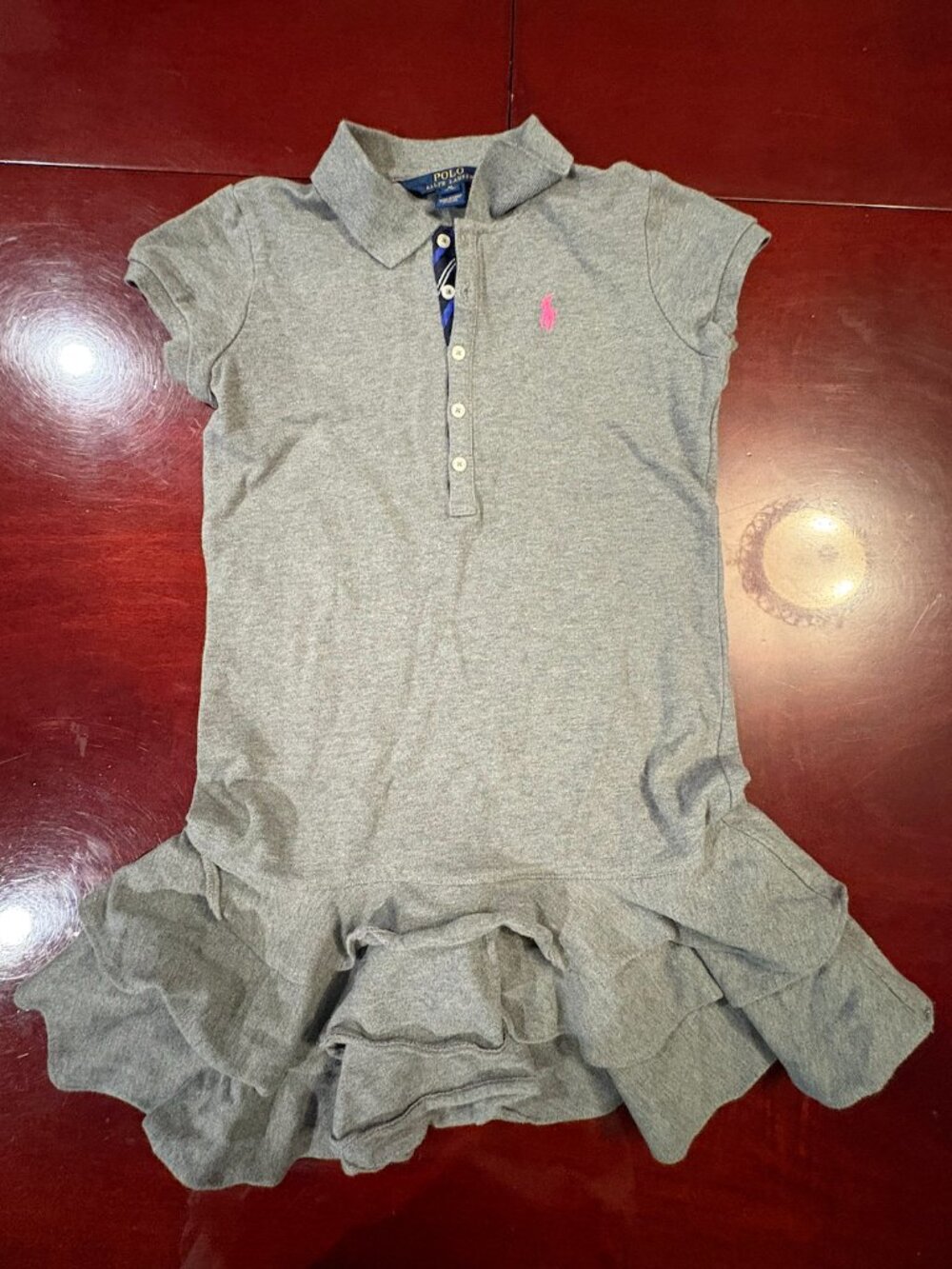 Grey Ralph Lauren Dress with Pink Logo